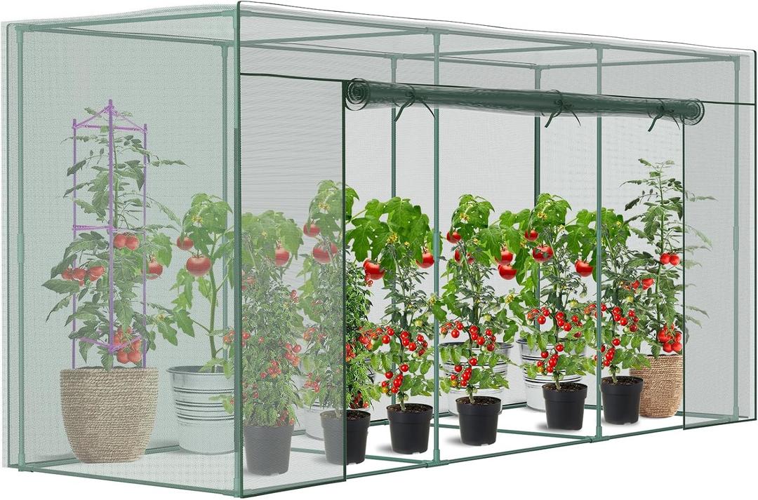 Crop Cages for Garden Plant, 11.8x4x6 Ft Plant Protection Tent with Zippered Door, Raised Bed Cover, Garden Bed Cover with Frame, Wind-Resistant Plant Cages for Outdoor Plants Vegetable Flower