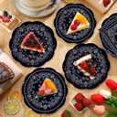 CC HOME Black Bandana Birthday Paper Plates Napkins Paisley Print Disposable Tableware Set Party Supplies Western Cowboy Theme Dinnerware Sets Serves 24 Guests for Party Plates Napkins 88PCS