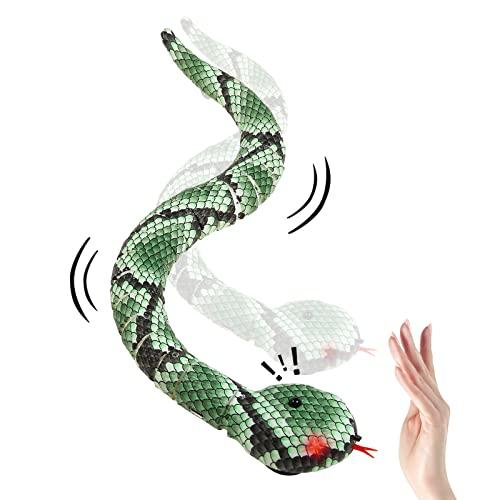 Smart Sensing Snake Toy,Interactive Toys Snake for Kids, Kitten Toys,Cats&Dogs&Pet USB Rechargeable Electric Simulation Slithering Serpent Realistic Snake Prank Prop for Halloween