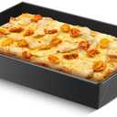 1 Pcs Detroit Style Pizza Pan 10 x 14 x 2.36 Inch Non Stick Rectangle Deep Pizza Pans Pre Seasoned Carbon Steel Sicilian Style Pan Dish Bakeware Kitchenware (Black)