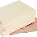 Bright Creations Wooden Boxes - 4 Pack, 5.5 x 3.5 x 2 in, Unfinished Pinewood - Wood Box with Hinged Magnetic Lid - DIY Crafts & Storage