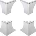 4 Inch Metal Furniture Legs Set of 4, Heavy Duty Furniture Feet Minimalist Design Sofa Feets DIY Replacement Parts for TV Cabinet, Coffee Table (Silver)