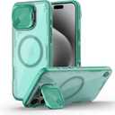 Nillkin Magnetic for iPhone 16 Pro Case Clear, Compatible with Magsafe, Never Yellow & Biodegradable Material, Translucent Case with Invisible Kickstand & Camera Cover for 16 Pro 6.3", Green
