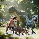 Chunful 3 Pcs Large Dinosaur Themed Decoration T-rex Stegosaurus Velociraptor Cardboard Cutout Standup Dinosaur Birthday Party Photo Backdrop for Jurassic Theme Jungle Safari Party Supply (Classic)