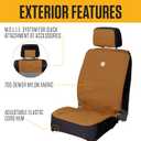 Carhartt 700D Nylon Duck Canvas Fitted Bucket Seat Cover, Durable Seat Protection with Rain Defender, Black