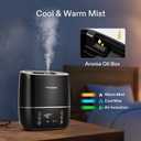 VIVOSUN 2-in-1 Warm and Cool Mist Humidifier, 5L Indoor Ultrasonic Air Humidifier with Essential Oil Tray for Bedrooms, Plants, Offices and Babies