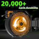 Retractable Garden Hose Reel 1/2 in x100 ft, Heavy Duty Wall Mounted Hose Reel with 10- Function Sprayer Nozzle, Any Length Lock/Automatic Slow Return System,180 Swivel Bracket