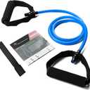 Resistance Bands with Handles, Single Resistance Bands, Exercise Bands with Handles, for Resistance Training, Physical Therapy, Home Workouts, Fitness, Pilates (blue-40lbs)