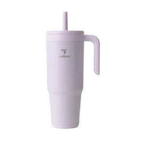 REDUCE Chiller Vacuum Insulated 40 oz Tumbler with Spill-Proof Silicone Straw - Sustainable Tritan Lid with Water Intake Markers - Soft Sit Base Travel Mug - Dishwasher Safe - Gentle Lavender