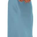 BTFBM Women's Sleeveless Cocktail Dresses Mock Neck Keyhole Elastic High Waist Wedding Guest Evening Party Maxi Dress(Solid Light Blue, X-Large)