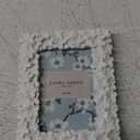 Laura Ashley 2x3 White Flower Textured Hand-Crafted Resin Picture Frame w/Easel & Hook for Tabletop & Wall Display, Decorative Floral Design Home Dcor, Photo Gallery, Art (2x3, White)