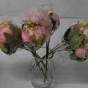 JARELING Artificial Peonies Silk Flowers Bouquet in Glass Vase Faux Flowers Bouquets Modern Penoy Arrangement for Home Decoration Table Centerpiece (-Pink)