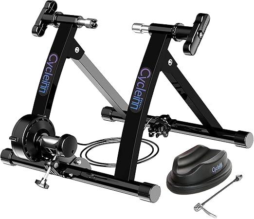 Cycleinn Magnetic Bike Trainer Stand for Indoor Exercise Riding, Noise Reduction, 8 Levels Resistance Setting, Stationary Bike Resistance Trainer for 26"-28", 700C Wheels