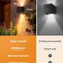 FULEN Motion Sensor Wall Light with Remote Control 3 Colors Wireless Wall Lamp LED Indoor Up and Down Wall Sconce 5000mAh Rechargeable Battery Powered Wall Lamps Brightness Adjustable, Black 2 Pack