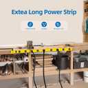 TiFFCOFiO Metal Power Strip, 9 Widely Space Outlets, Wall Mountable Power Strip Surge Protector, 6 FT Extension Cord,15A/1875W, ETL Listed (9 Outlet)