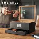 CASE ELEGANCE Glass Top Humidor with thick cedar, easy humidification system, accurate digital hygrometer - Mill, Black