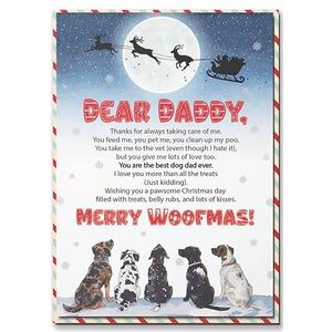 Pack of 8 BlinkWishes Christmas Card for Dog Dad Owners Lovers, Christmas Card from Dog with Envelope and Seal, Xmas Card from Dog to Dad, Christmas Gift from Pets, Dogs Xmas Cards