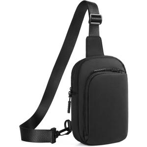 CHOLISS Small Crossbody Bags for Women and Men, Sling Bag for Women and Men Trendy, Fanny Packs Chest Bag with Extended Strap (Black)