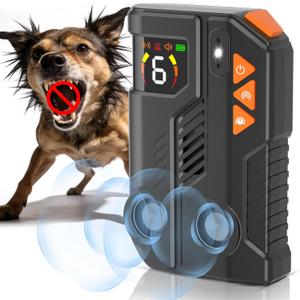 2026 Anti Barking Device for Dogs, Automatic Ultrasonic Dog Bark Deterrent with AI Detection, 2 Enhanced Emitters, 4 Adjustable Modes, IPX6 Rechargeable Stop Barking Device for Indoor Outdoor