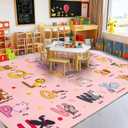 Bolacrom Kids Rugs for Playroom Educational Rug for Learn The ABC Alphabet, Soft Machine Washable Non-Slip Cute Carpet for Classroom Toddler Nursery Kids Room Decor Mat