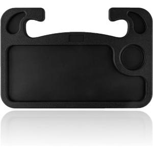 Car Steering Wheel Desk Tray for Laptop and Eating 2 in 1 Multipurpose Travel Accessory with Drink and Pen Holder Compatible with Most Vehicles