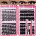 Lash Clusters Kit for Beginners Eyelash Clusters Kit Lashes Clusters Kit Cluster Lashes Pestaas Postizas Naturales with Lash Bond&Seal,Lash Tweezers,Brush RITALASH(640pcs 20D+40D+60D+80D Kit,9-16mm)