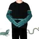 23inch Animal Handling Gloves, Animal Control Gloves Bite Resistant Snake Proof Cowhide Reinforced Leather Protection Dog Training Glove for Cats Scratch Reptiles Birds Falcon Grabbing (Green23.62")