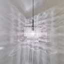 3 Pack 1 Light Hanging Modern Kitchen Island Square 8" Crystal Shade Pendant Light Fixture,Black Finish for Bar,Dining Room,Corridor,Living Room Over Sink