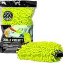 Chemical Guys MIC493 Chenille Premium Scratch-Free Microfiber Wash Mitt, Lime Green, 9.6" x 2.3" x 7"