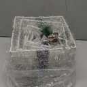 Set of 4Christmas Lighted Gift Boxes with 60 LED Lights, Plug-in Holiday Decorations for Xmas Tree, Home, Indoor Outdoor Décor(Silver)