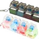 2 pcs Keyboard Fidget Toy Light Up, Loud Fidget Keyboard Clicker, Keychain 4-in-1 with Cat Keycaps, for Adult to Relief Stress,Easter Basket Stuffers
