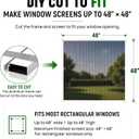 2-Set DIY Window Screen Frame Kit, Cut-to-Fit Up to 48 x 48 in