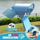 Universal Wind-Resistant Chair Umbrella Canopy, Foldable Portable UPF 50+ Sun Shade Attachment with Adjustable Clamp, Fits Most Beach, Camping, Lawn, Sports, Tanning, Zero Gravity Chairs & Wheelchairs, 16.9" L x 7.87" W x 2.36" H