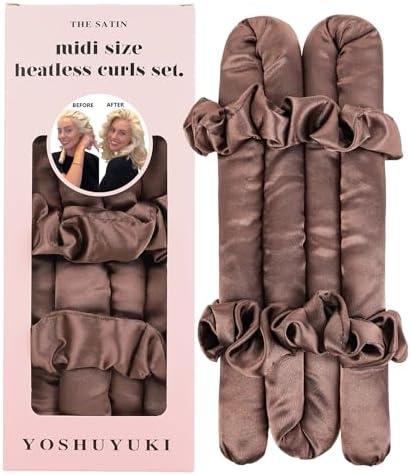 Small Heatless Curls Overnight Hair Curlers Rollers for Short Medium Hair to Sleep in, No Heat Curls Overnight Blowout Flexi Rods, Satin Heatless Curlers Curling Set for Fine Thin Hair