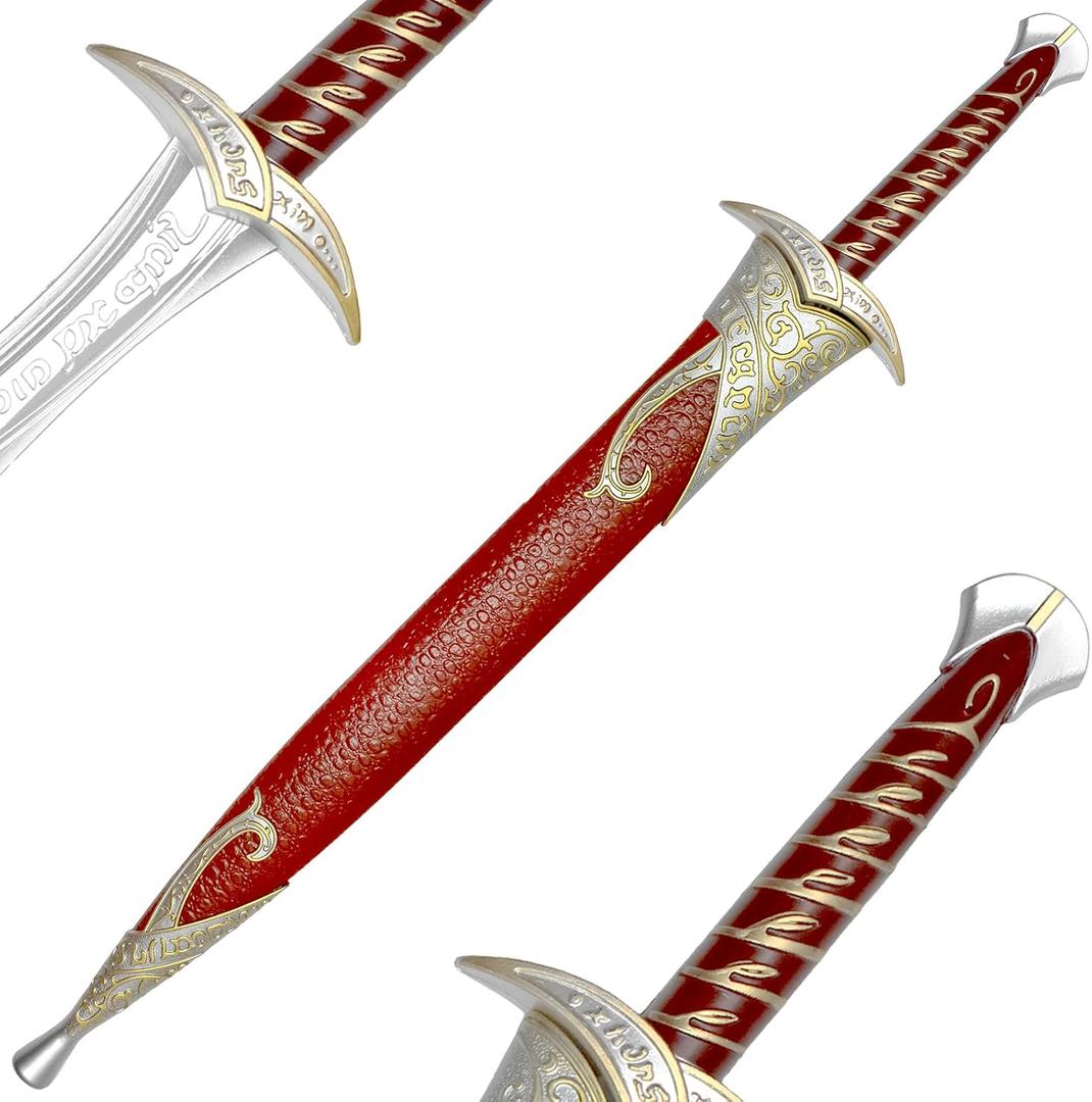 31 inch Fantasy Medieval Foam Dagger Sting Sword with Scabbard Cosplay Prop LARP 1:1 Replica Costume Halloween