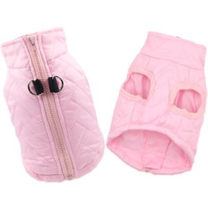 Small Dog Coats Winter Warm Dog Jackets Puppy Cold Weather Coat Pet Clothes for Small Dogs (Medium (5.5-8.8lb), Pink)