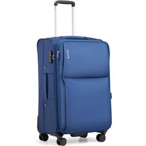 Hanke 24 Inch Luggage Expandable Softside Checked Suitcases with Spinner Wheels, Upright Rolling Luggage Suitcases Travel TSA Luggage Bag for Women Men(Blue)