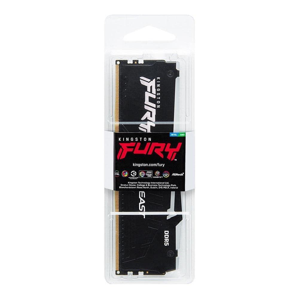 Kingston Technology Kingston Fury Beast RGB 16GB 5200MT/s DDR5 CL40 DIMM Desktop Memory Single Module | Intel XMP 3.0 | Infrared Sync Technology | Overclocking Stability | KF552C40BBA-16
