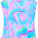 Girls Swimsuits One Piece Sleeveless Bathing Suit Breathable Swimwear for Kids Child Beach with Sun Protection