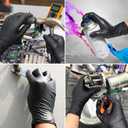 TitanFlex Heavy Duty Black Industrial Nitrile Gloves with Raised Diamond Texture, Latex Free (M, 8mil)