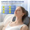 Neck Massager Pillow with Heat, 3-in-1 Shiatsu & Cervical Traction for Pain Relief, Ergonomic Shoulder Massager and Posture Corrector for Men & Women, Corded ElectricDark Gray