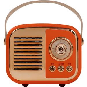 Aresrora Retro Bluetooth Speaker, Vintage Wireless Speaker,Portable Mini Radio Old Fashion Style for Room Decor Kitchen Desk Bedroom Office,Supports TWS Pairing for iPhone,Android Devices (Orange)