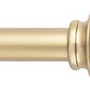 Snug Set | Ultra Strong Secure Hold Tension | Gold Window Curtain Rod | Easy Mount | 2" Silicone Never Slip Pads | Durable Steel Construction | 7/8" Diameter