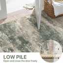 BEIMO Runner Rug for Hallway Kitchen, 2'x6' Machine Washable Runners Rug for Entryway, Soft Modern Abstract Throw Rugs, Low Pile Floor Cover with Non Slip Backing, Grey/Dark Green