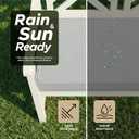 Outdoor Bench Cushion, 48 x 16 Inch, Set of 2, Light Grey, 48" x 16" 2 Pack
