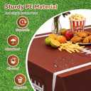 4 x Football Party Decorations Disposable Tablecloth - 2 Pack Plastic Table Covers with Touchdown Field and Football Design, for Birthday, Game Day, Tailgate and Big Game, 54 x 108 Inch