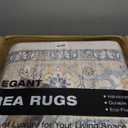 9x12 Area Rug Living Room: Washable Boho Large Neutral Vintage Soft Rugs Stain Resistant Distressed Farmhouse Non-Slip Indoor Floor Carpet for Bedroom Nursery Kids Office Dining Room- Beige Blue