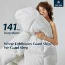 Pacific Coast Goose Feather Down Fiber Comforters Queen Size, Extra Fluffy White Duvet Insert, Ultra-Soft, Breathable, All Season Hotel Luxury Bedding Comforters, 8 Corner & Center Loops (90"x90")