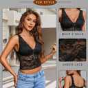 Avidlove Lace Tops for Women Mesh Top Crop Tank Tops Sexy V Neck Trendy Y2K Lace Undershirt (Black)