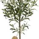 4ft Spherical Fake Olive Tree Artificial Indoor,Faux Olive Tree with Pot,Large Olive Branches and Lifelike Fruits,for Home Office House Living Room Decor.